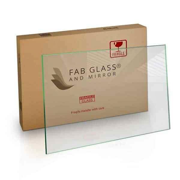 36 in. x 48 in. Clear Rectangle Glass Table Top 3/8 in. Thick Pencil Polish Tempered Touch Corners