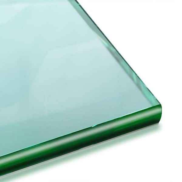 36 in. x 48 in. Clear Rectangle Glass Table Top 3/8 in. Thick Pencil Polish Tempered Touch Corners - Image 2