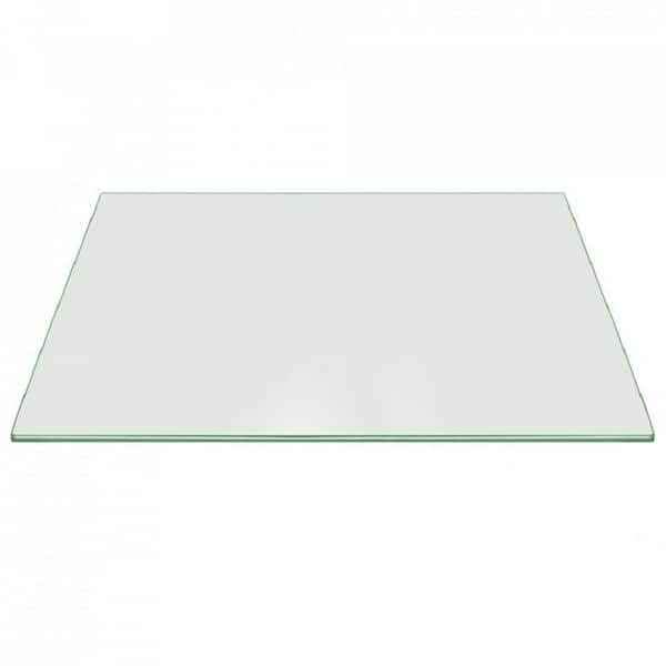 36 in. x 48 in. Clear Rectangle Glass Table Top 3/8 in. Thick Pencil Polish Tempered Touch Corners - Image 3