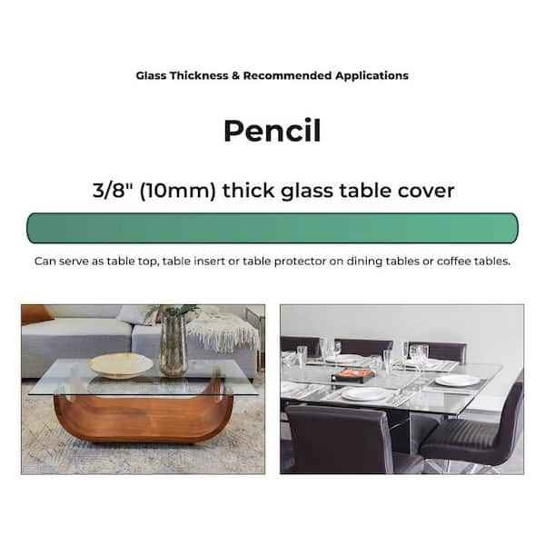 36 in. x 48 in. Clear Rectangle Glass Table Top 3/8 in. Thick Pencil Polish Tempered Touch Corners - Image 4