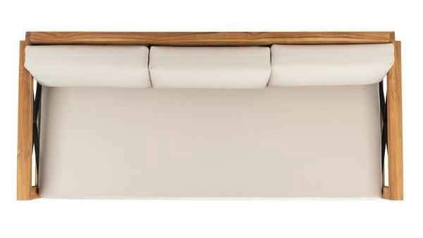 Andros Brazilian Teak Patio Sofa ( Natural / White ) - Image 5