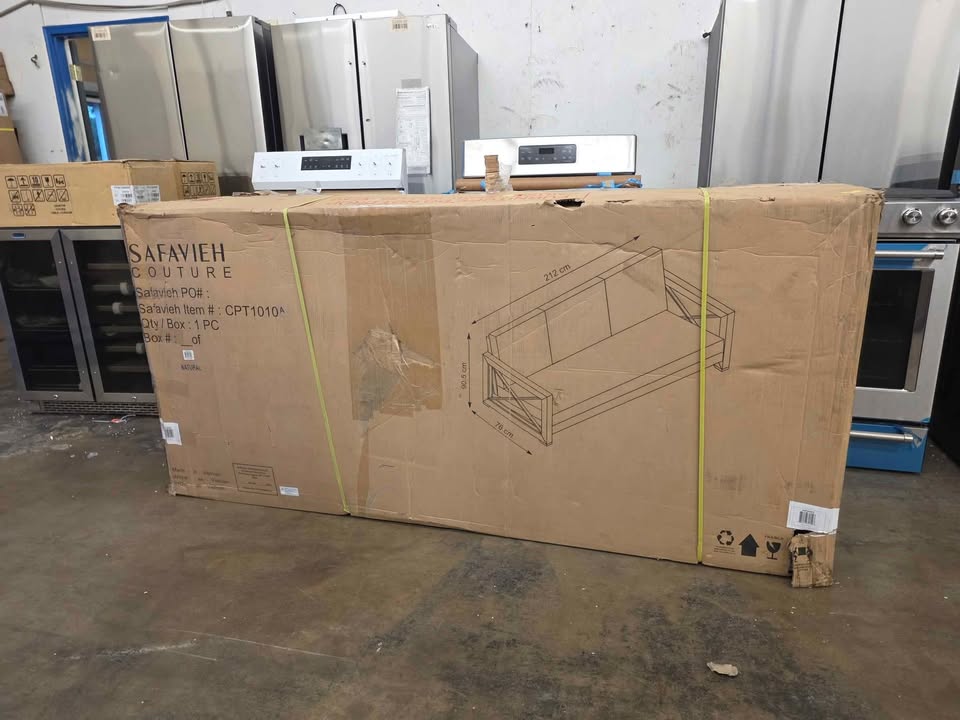 Andros Brazilian Teak Patio Sofa ( Natural / White ) - Image 9