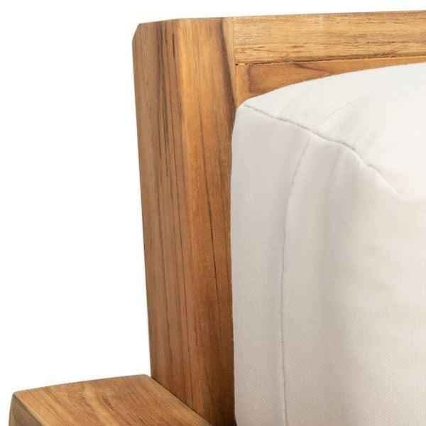 Andros Brazilian Teak Patio Sofa ( Natural / White ) - Image 10