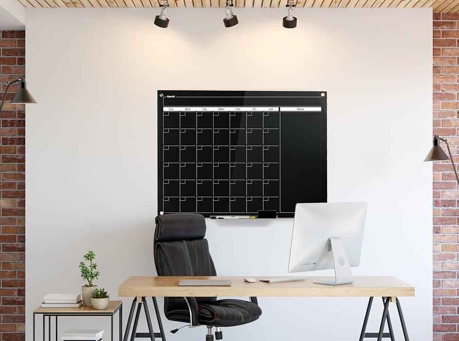 Real Glass Dry Erase Monthly Calendar, Giant Size 34 x 46, Tempered Glass Surface, Frameless Wall - Image 6