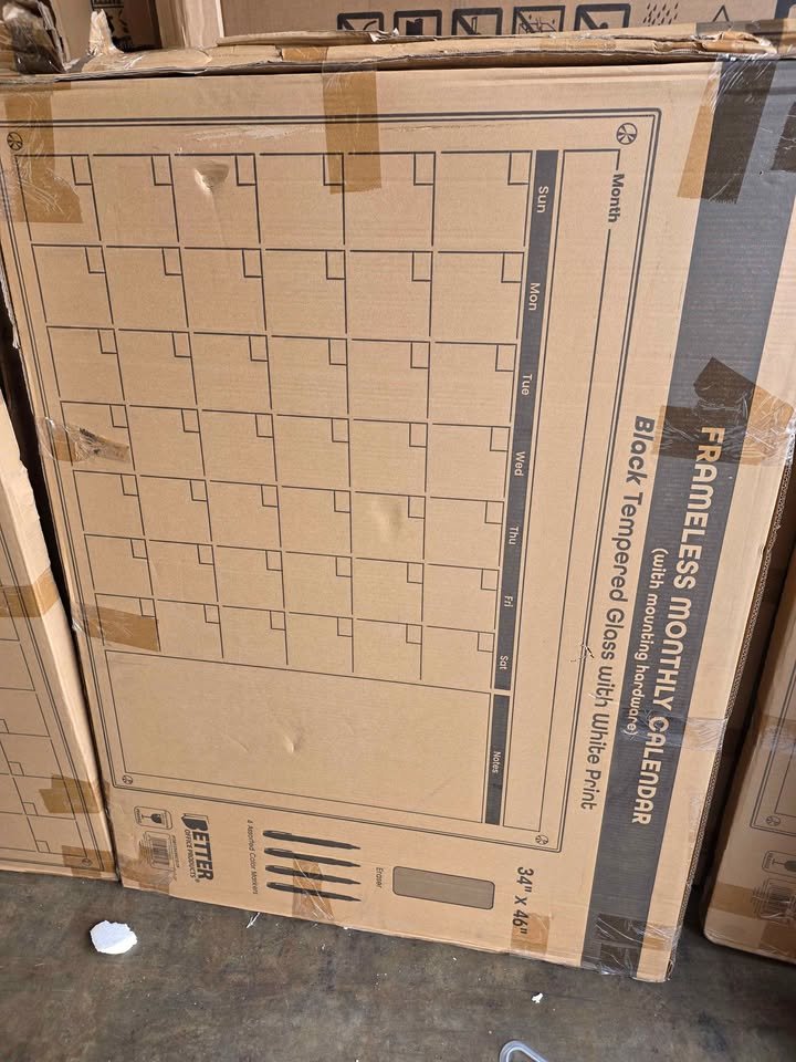 Real Glass Dry Erase Monthly Calendar, Giant Size 34 x 46, Tempered Glass Surface, Frameless Wall - Image 7