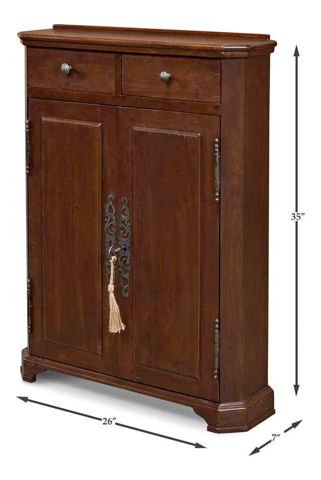 Sarreid Austrian Hall Cabinet in Walnut 27284. ( Retails $1300.00 )