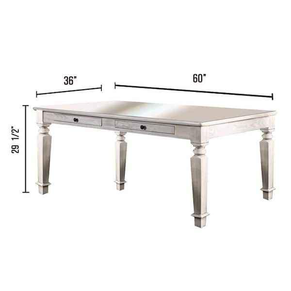Furniture of America Casual Dining Dining Table CM3089T ( Antique White) - Image 3