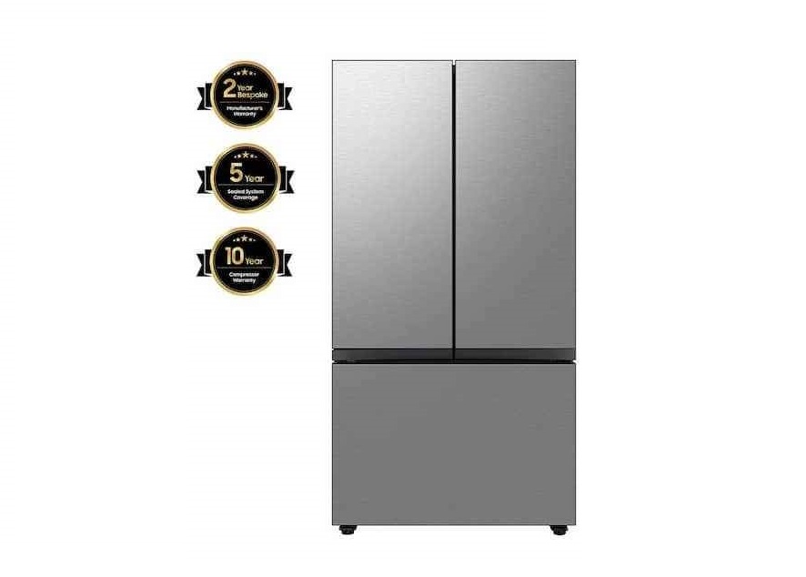 Bespoke 30 cu. ft. 3-Door French Door Smart Refrigerator with Beverage Center in Stainless Steel, St