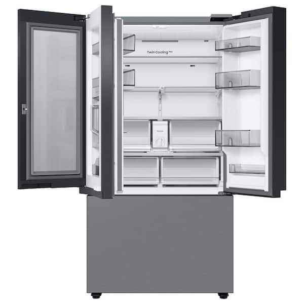 Bespoke 30 cu. ft. 3-Door French Door Smart Refrigerator with Beverage Center in Stainless Steel, St - Image 2