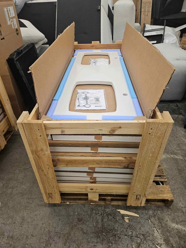 Silestone 61" quartz vanity top with two rectangular cutouts for Carillon sinks - Image 6