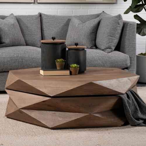 Arreto Coffee Table - Brown Wood - Image 9