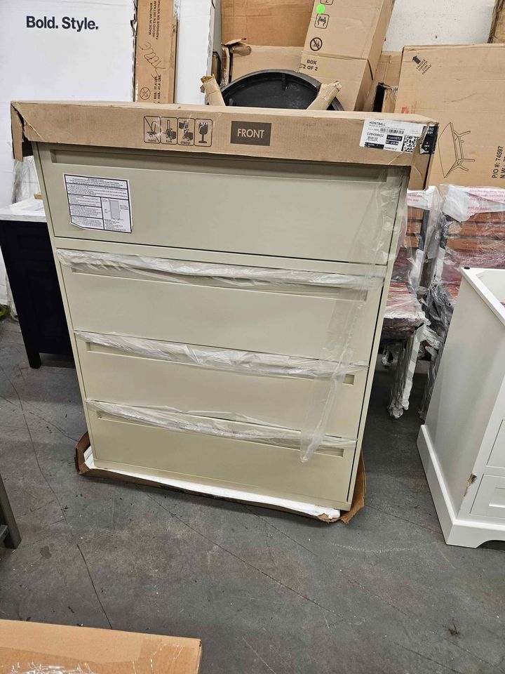 HON Brigade 700 Series 4-Drawer Lateral File Cabinet ( Slight Dent on the back ) - Image 3