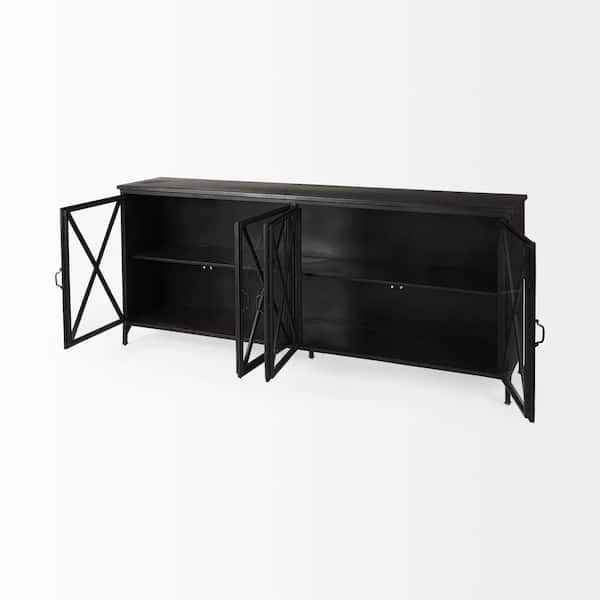 Mercana Poppy I Black Metal With Glass Door Sideboard - Image 4