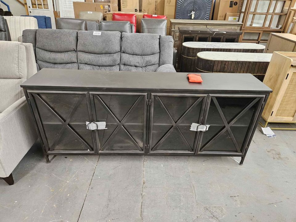 Mercana Poppy I Black Metal With Glass Door Sideboard - Image 7