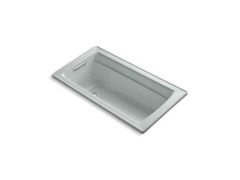 Kohler Archer 66'' x 32'' drop-in bath with Bask heated surface and end drain
