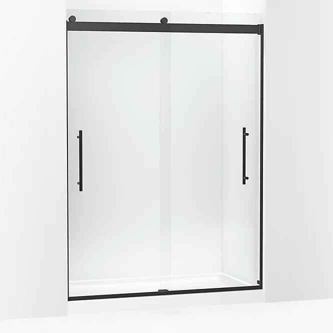 Levity Plus 77-9/16" H x 47-1/4" W Sliding Frameless Shower Door/ Clear Glass Bright Polished Silver
