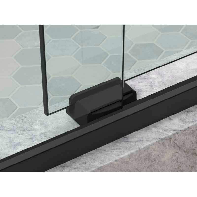 Levity Plus 77-9/16" H x 47-1/4" W Sliding Frameless Shower Door/ Clear Glass Bright Polished Silver - Image 2