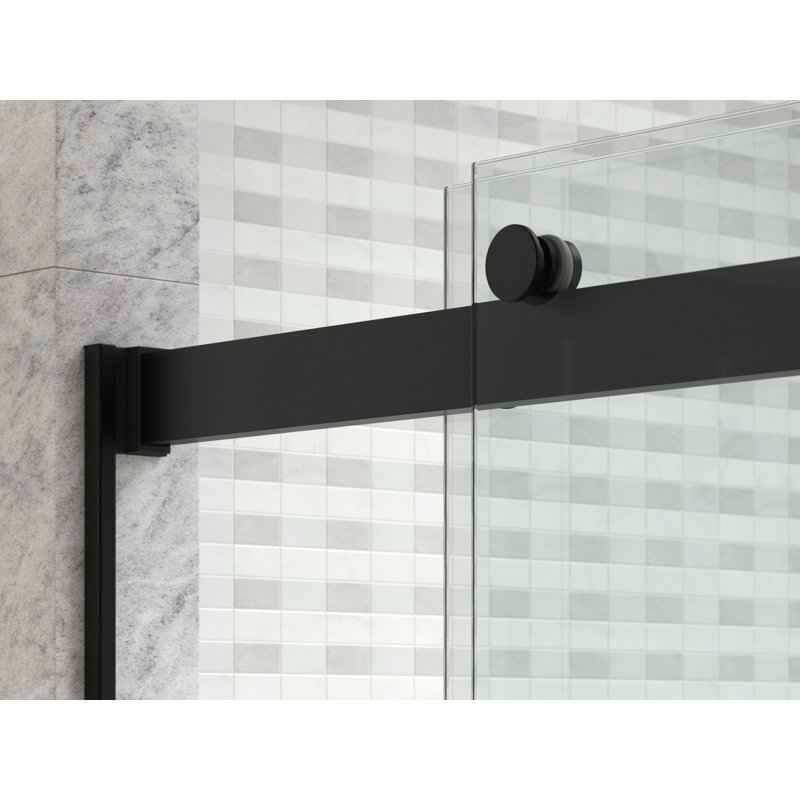 Levity Plus 77-9/16" H x 47-1/4" W Sliding Frameless Shower Door/ Clear Glass Bright Polished Silver - Image 3