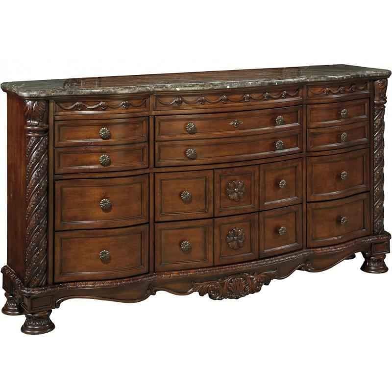 North Shore Wood/Marble Dresser, Dark Brown - Image 2
