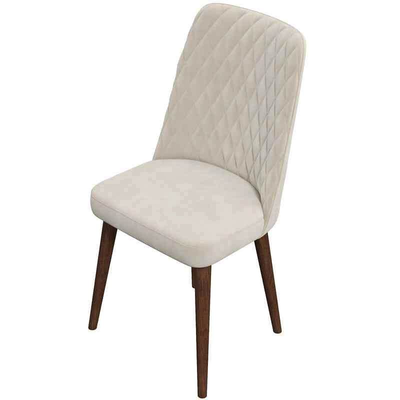 Evette Mid Century Modern Beige Dining Chair ( 2- Pcs )