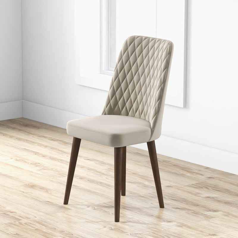 Evette Mid Century Modern Beige Dining Chair ( 2- Pcs ) - Image 2