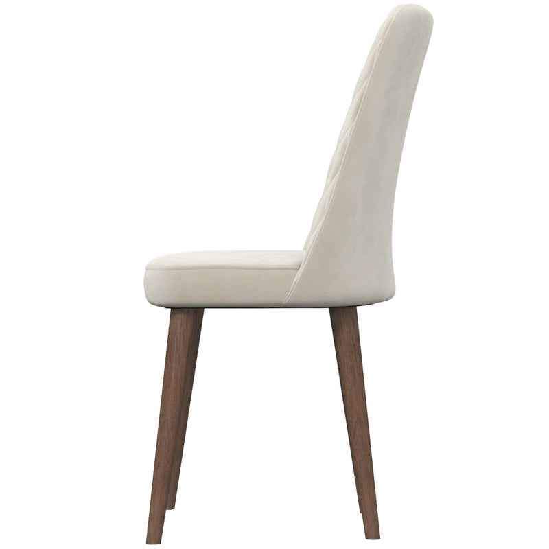 Evette Mid Century Modern Beige Dining Chair ( 2- Pcs ) - Image 6