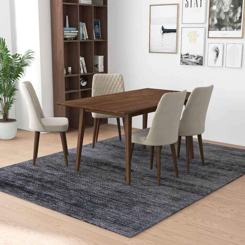 Evette Mid Century Modern Beige Dining Chair ( 2- Pcs ) - Image 7