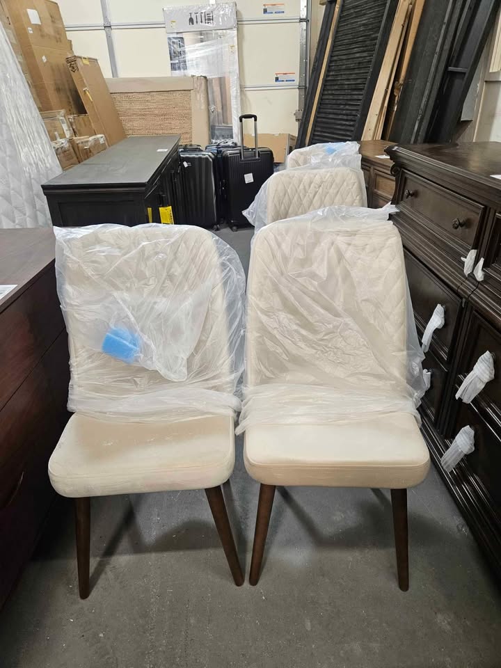 Evette Mid Century Modern Beige Dining Chair ( 2- Pcs ) - Image 9