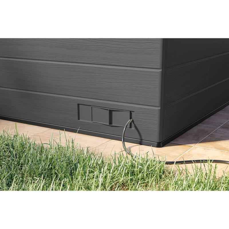 Suncast BMCB8700 Entertainment Shed 8 ft. x 7 ft. Resin Standard Pent with Floor Kit Gray - Image 7