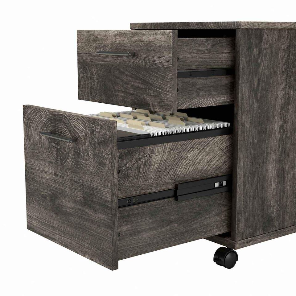 Bush Furniture Key West 16"D Vertical 2-Drawer Mobile File Cabinet, Dark Gray Hickory, - Image 6