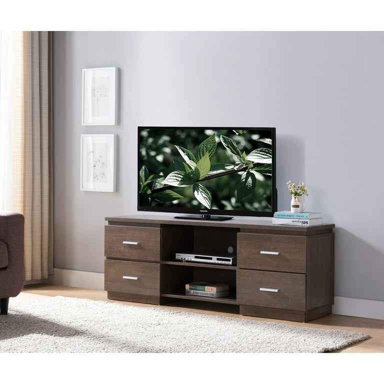 Smart Home 182343TV Mid Century Modern Walnut Oak Television Stand fit for 65 Inch TVs - Image 3