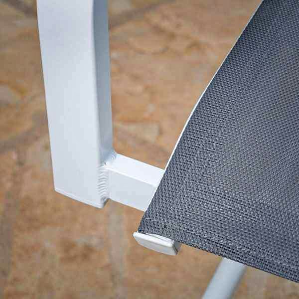 Naples 5-Piece Aluminum Outdoor Dining Set with 4 Swivel Bar Chairs and a Glass-Top Bar Table in Whi - Image 2