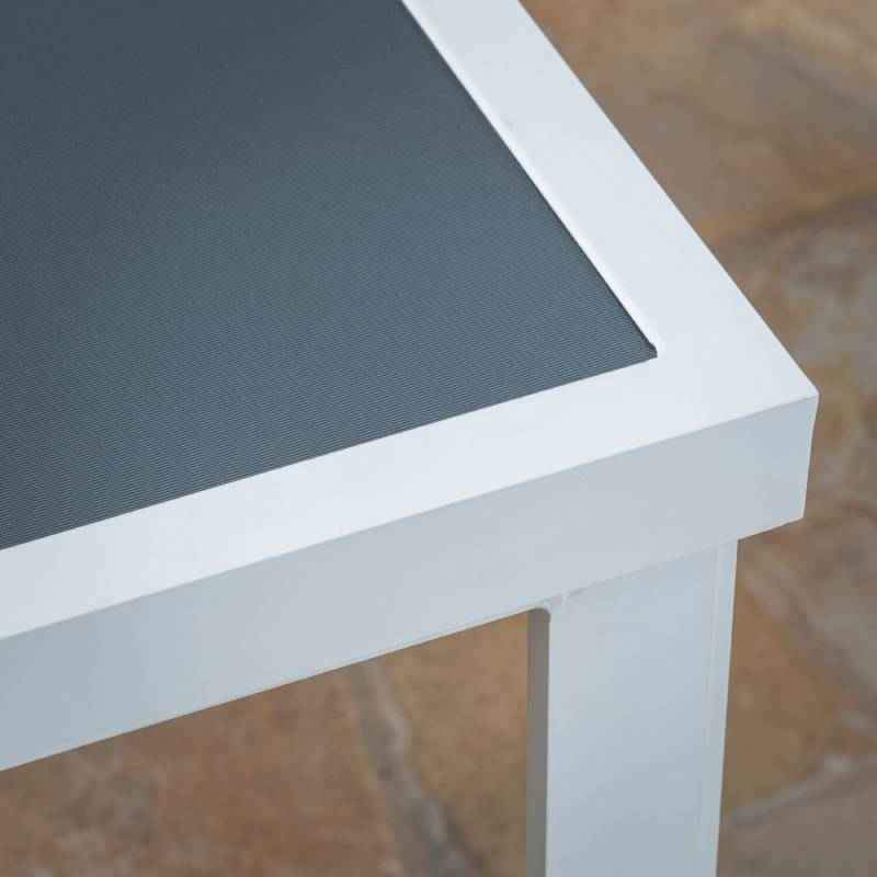 Naples 5-Piece Aluminum Outdoor Dining Set with 4 Swivel Bar Chairs and a Glass-Top Bar Table in Whi - Image 3