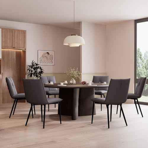 YOUTASTE Dining Chairs Set of 2 Mid Century Modern Upholstered Leather Kitchen Chairs Soft Padded - Image 3