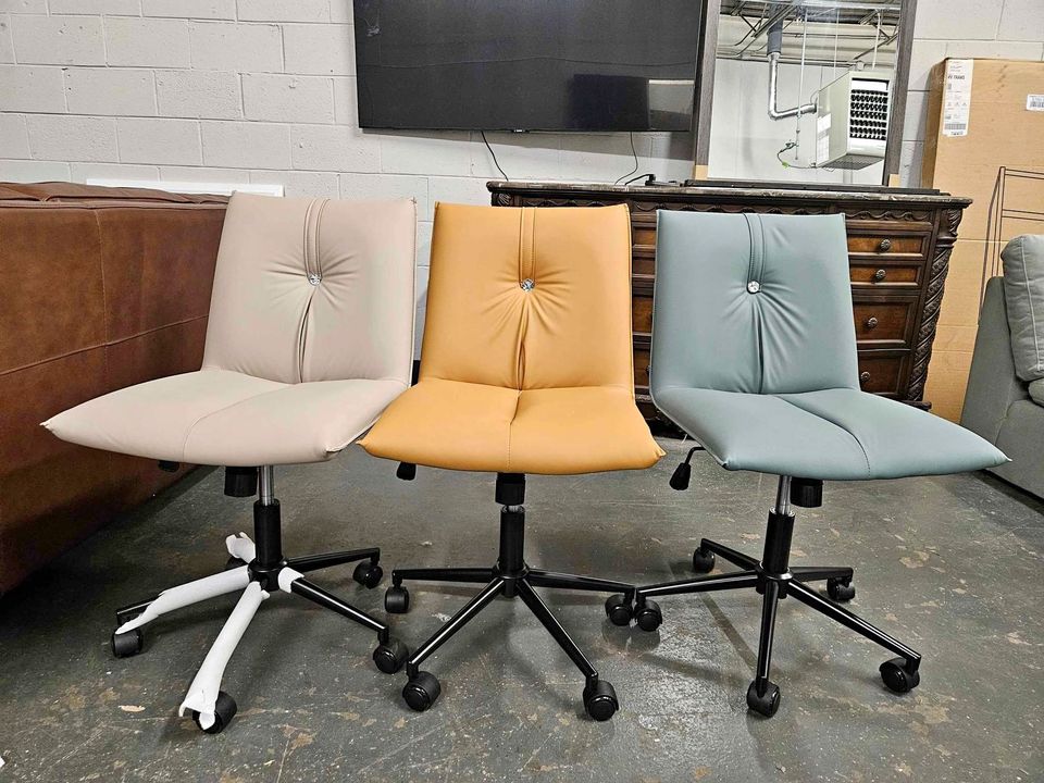 YOUTASTE Office Chair Armless Desk Chair with Wheels, Comfortable Upholstered Computer Task Chairs