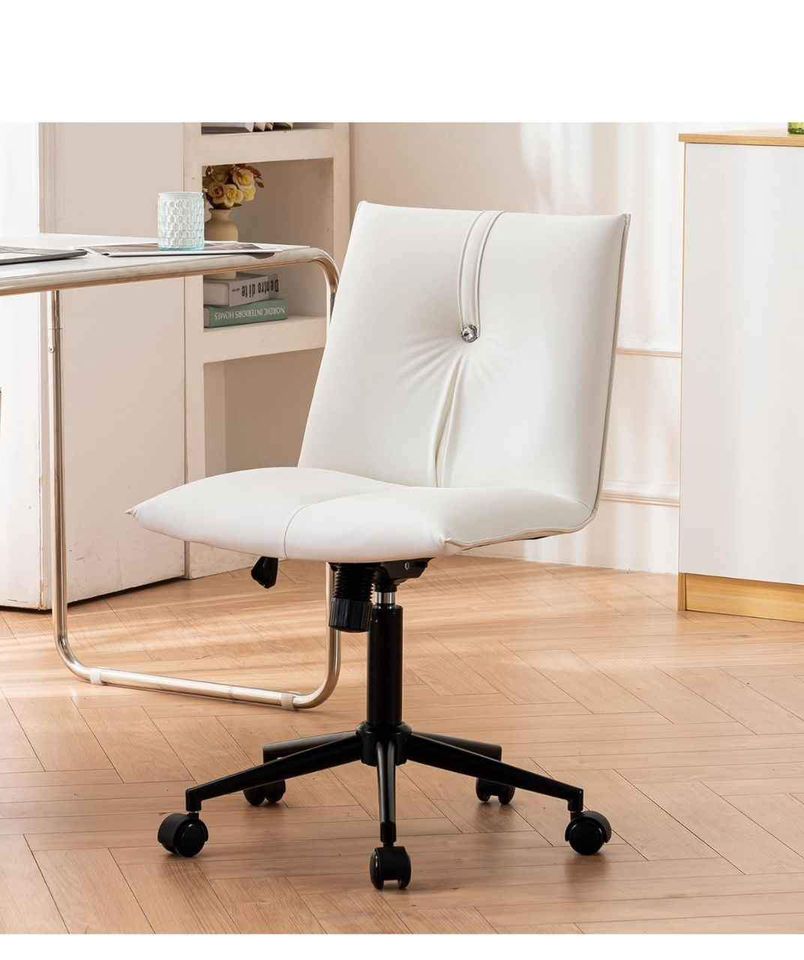 YOUTASTE Office Chair Armless Desk Chair with Wheels, Comfortable Upholstered Computer Task Chairs - Image 2