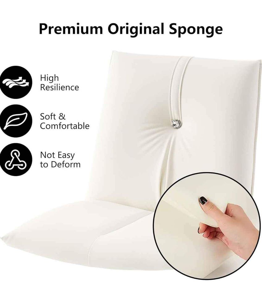 YOUTASTE Office Chair Armless Desk Chair with Wheels, Comfortable Upholstered Computer Task Chairs - Image 4