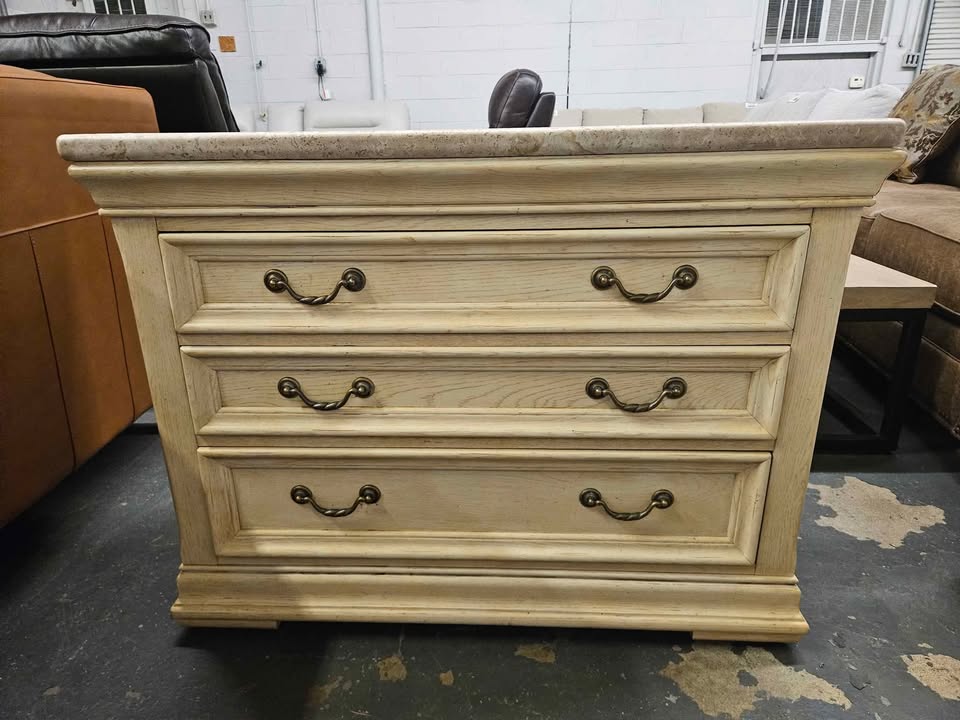 Bernhardt Furniture Large Natural Oak Stone Top Bachelor Chests - Image 2