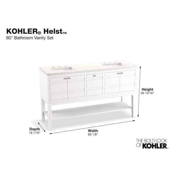 Helst 60" bathroom vanity cabinet with sinks and quartz top - Image 3