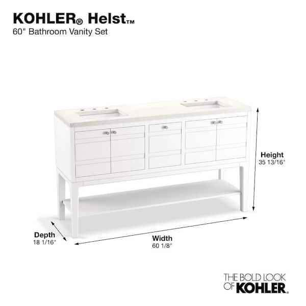 Helst 60" bathroom vanity cabinet with sinks and quartz top - Image 4