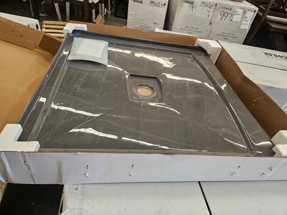 Archer 42" x 42" Enamelled Cast Iron Shower Base With Center Drain - Thunder Grey 9393-58 Kohler - Image 3