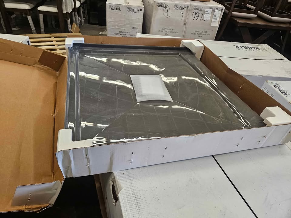 Archer 42" x 42" Enamelled Cast Iron Shower Base With Center Drain - Thunder Grey 9393-58 Kohler - Image 4