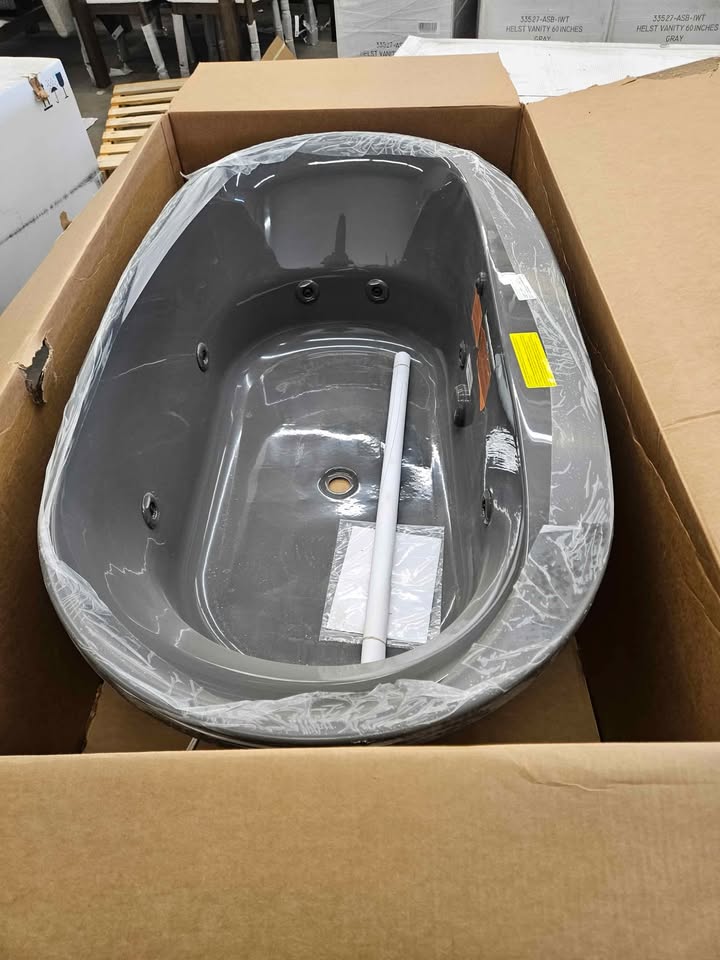 Kohler Underscore 66" x 36" drop-in heated whirlpool bath K-5716-JH-58 ( Thunder Grey ) - Image 7