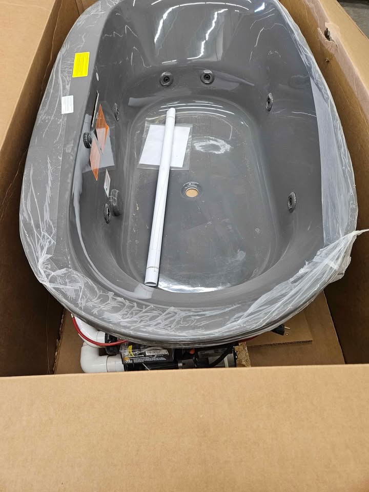 Kohler Underscore 66" x 36" drop-in heated whirlpool bath K-5716-JH-58 ( Thunder Grey ) - Image 9