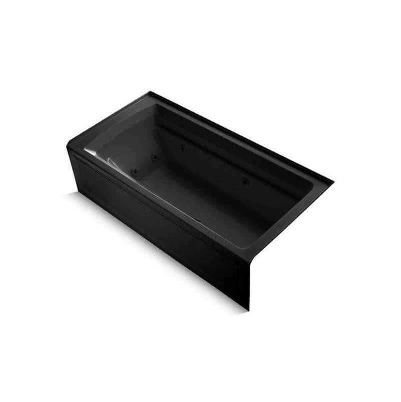 Archer 72" X 36" Alcove Whirlpool Tub RH Drain - Black Black 1124-RA-7 Kohler - Image 2