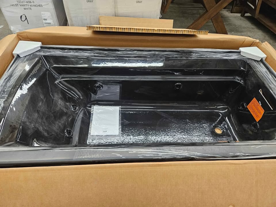 Archer 72" X 36" Alcove Whirlpool Tub RH Drain - Black Black 1124-RA-7 Kohler - Image 3