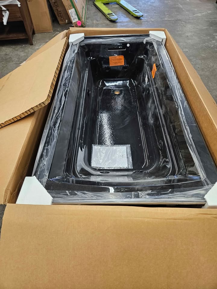 Archer 72" X 36" Alcove Whirlpool Tub RH Drain - Black Black 1124-RA-7 Kohler - Image 4