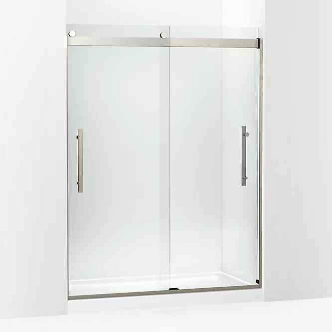 Tellin Frameless sliding shower door, 78" H x 56" - 59-60" W, with 5/16" thick Crystal Clear glass