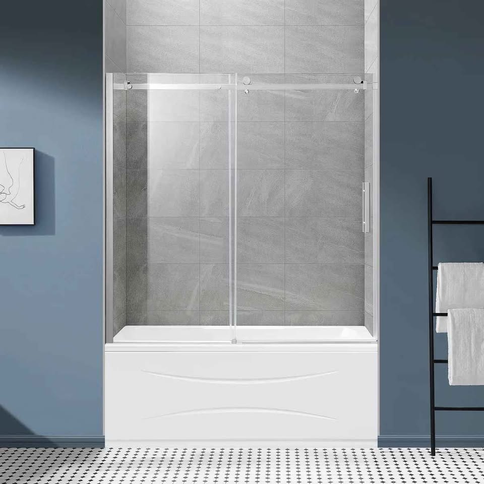 OVE Decors Kelsey 60" Tub Door ( Satin Nickel ) - Image 2