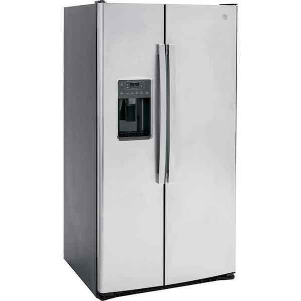 GE. 25.3 cu. ft. Side by Side Refrigerator in Fingerprint Resistant Stainless Steel, Standard Depth - Image 2